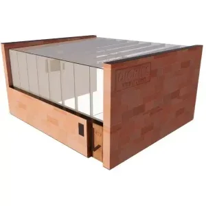 design render of a modern hotel extension to be used as an industrial style whiskey bar