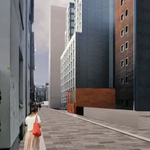 unique whiskey bar design for a commercial project with up and over glazing