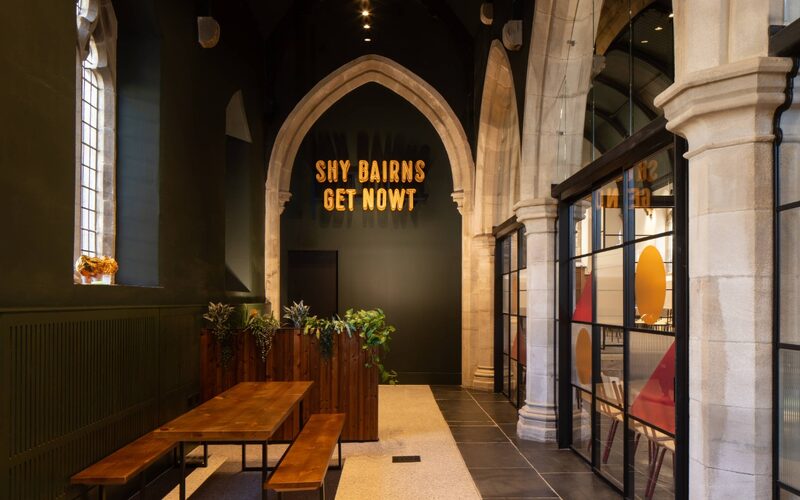 Bespoke Glazed Partitions in Newcastle Fitted Between Archways | The Lighthouse Project