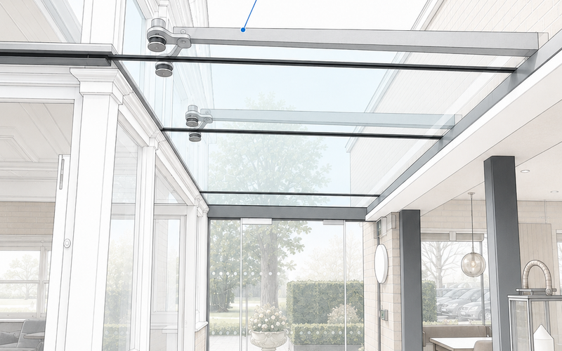 Cantilevered support arms - The Odney Club - IQ Projects