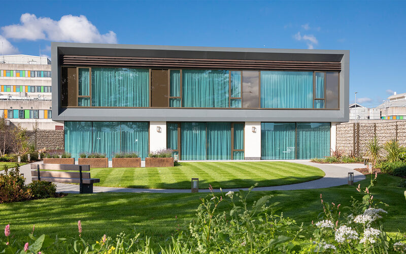 Open corner sliding doors in North Wales - Maggie's Centre, North Wales - IQ Projects