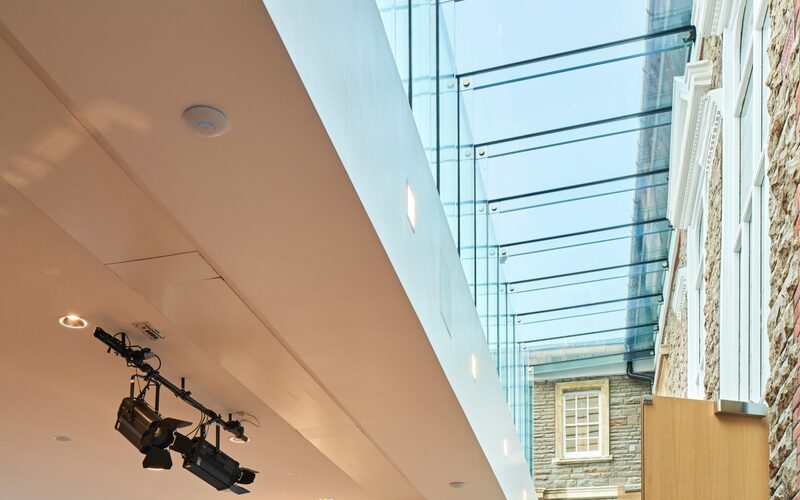 Internal Close up View of Clerestory Structural Roof Glazing in Wales | Maesteg Town Hall